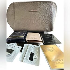 NWT Women’s Gold Makeup Bag with 6 Samples Giorgio Armani, Bobby Brown Alien